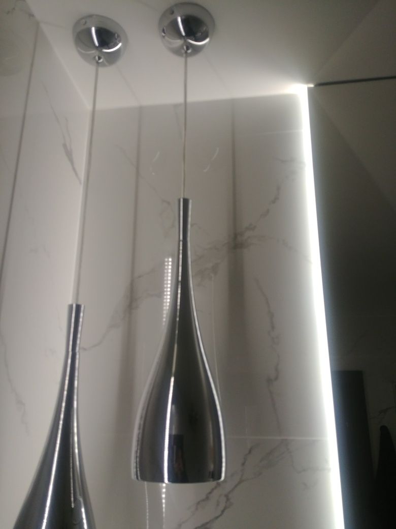 Lampa wisząca srebrna