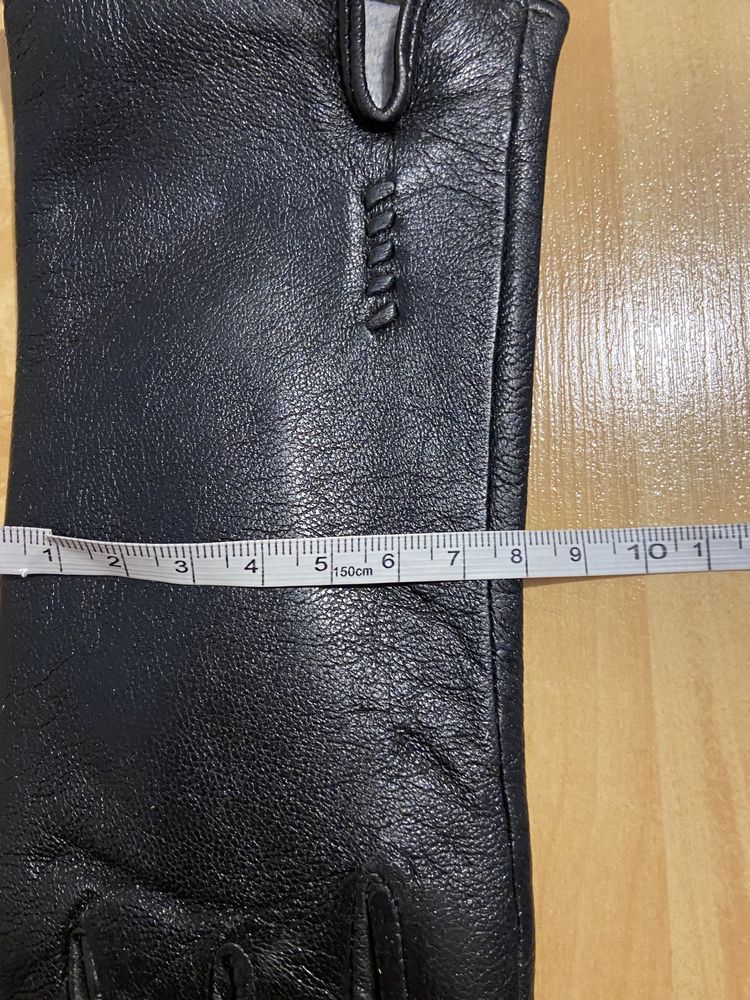 PaiKang czarne damskie rękawiczki skórzane skóra rozm 6,5 nowe z metką