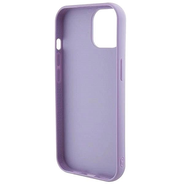 Etui Guess Sequin Script Metal na iPhone 15 - fioletowe