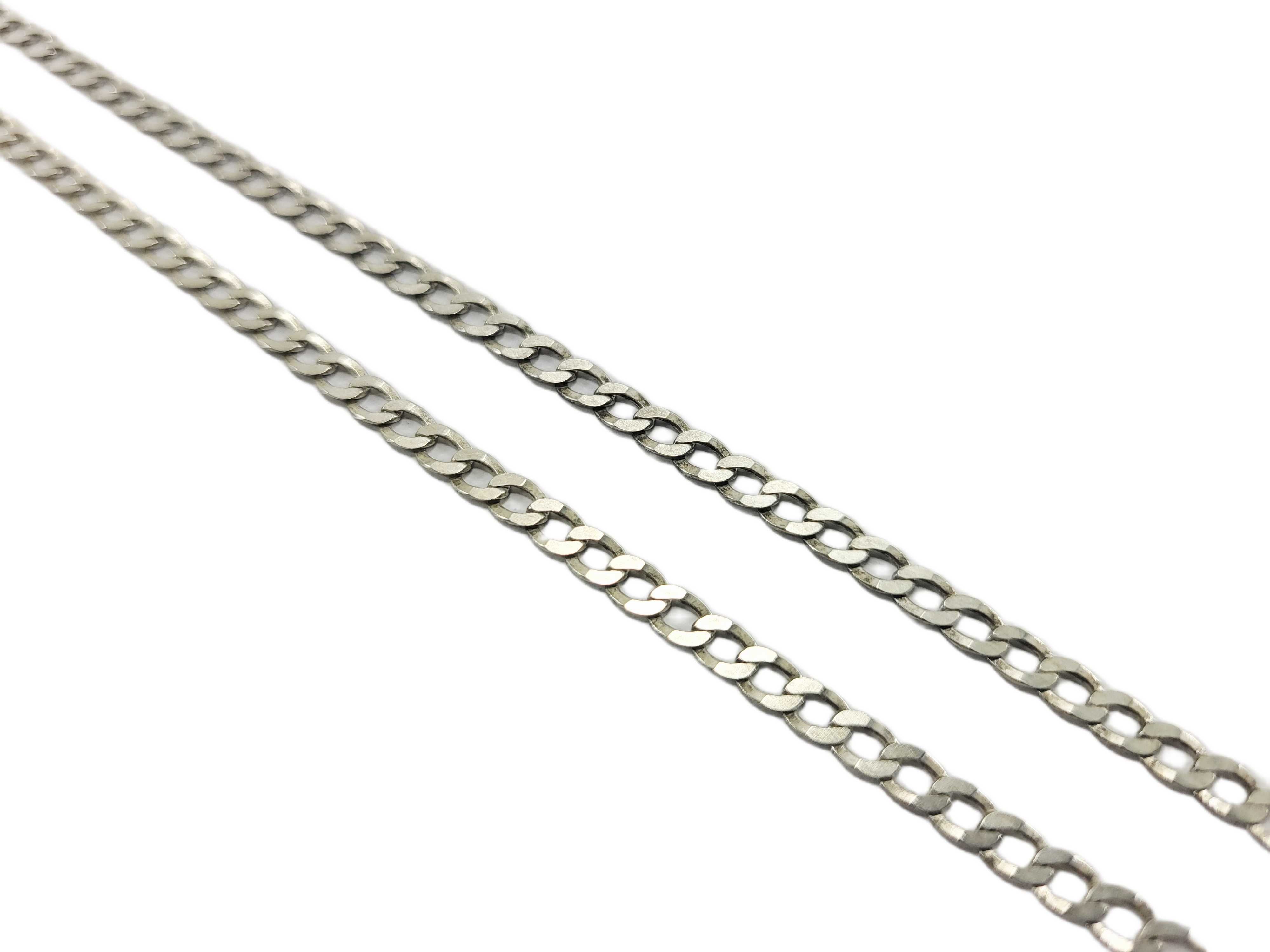 Srebrny męski łańcuszek pancerka 925 długość 46 cm