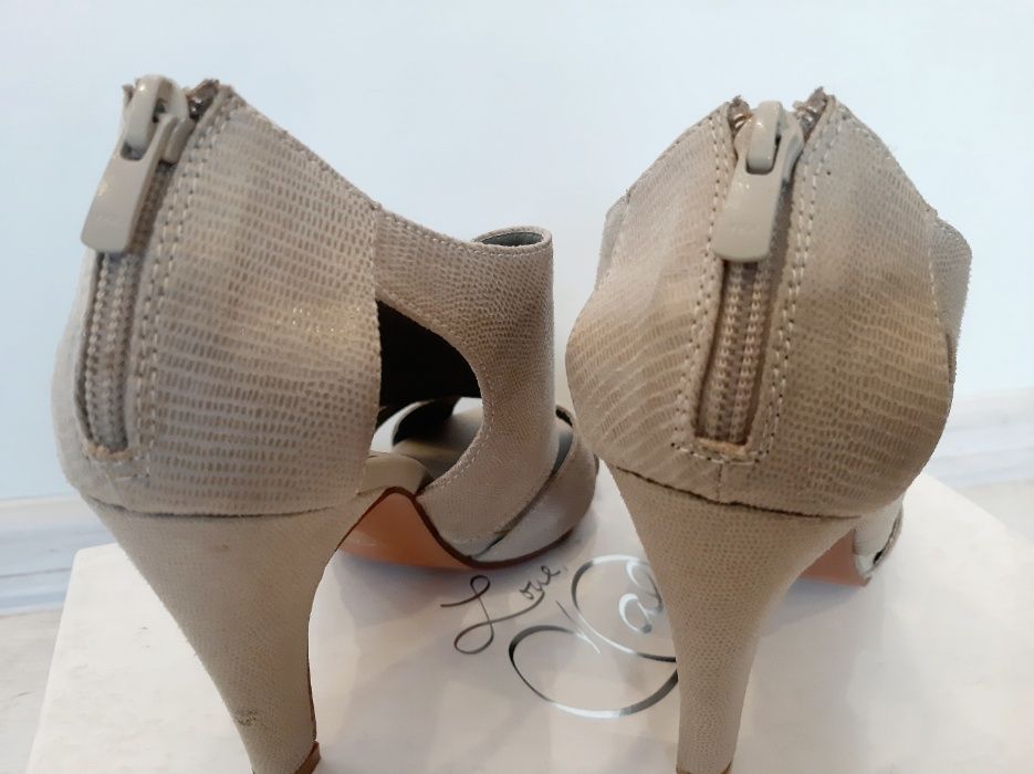 buty, damskie, 39, sandały, szare, skóra