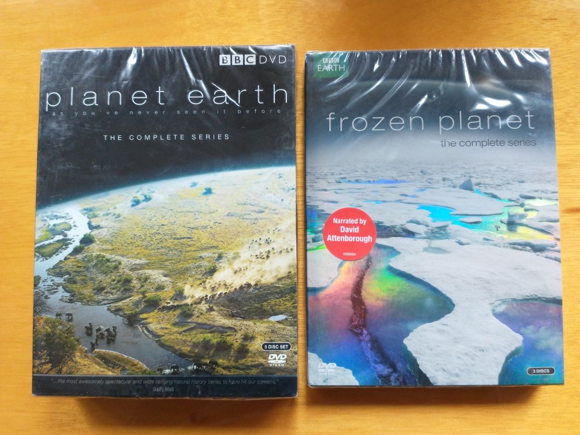 BBC Planet Earth 5x DVD, Frozen Planet 3x DVD Folia Attenborough