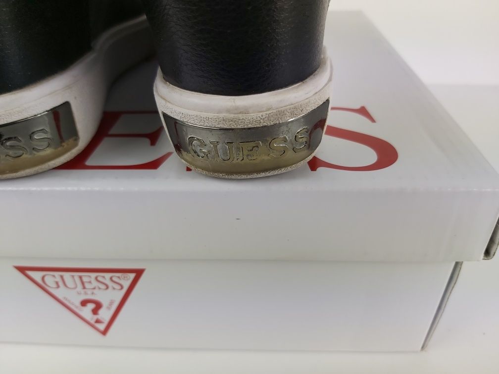 Botki koturna platforma GUESS sneakersy monogram 36