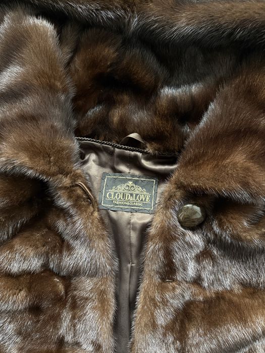 Норкова шуба-трансформер з капюшоном, р. 40