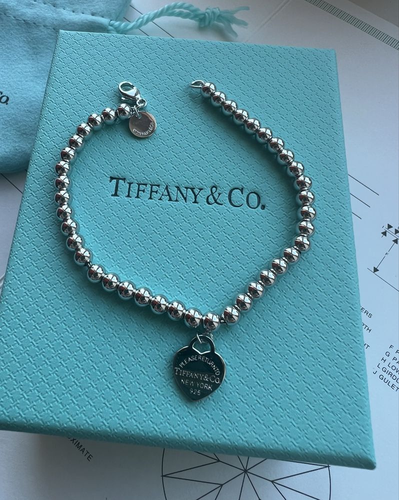 Браслет цепочка в стилі Тіффані Tiffany з сердечком