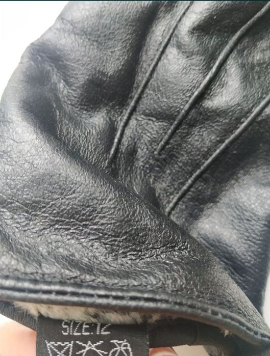 Шкіряні чоловічі рукавиці, утеплені всередині