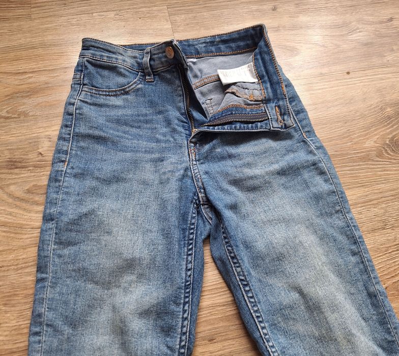 Skinny jeansy H&M wysoki stan 34 dekatyzowane slim rurki