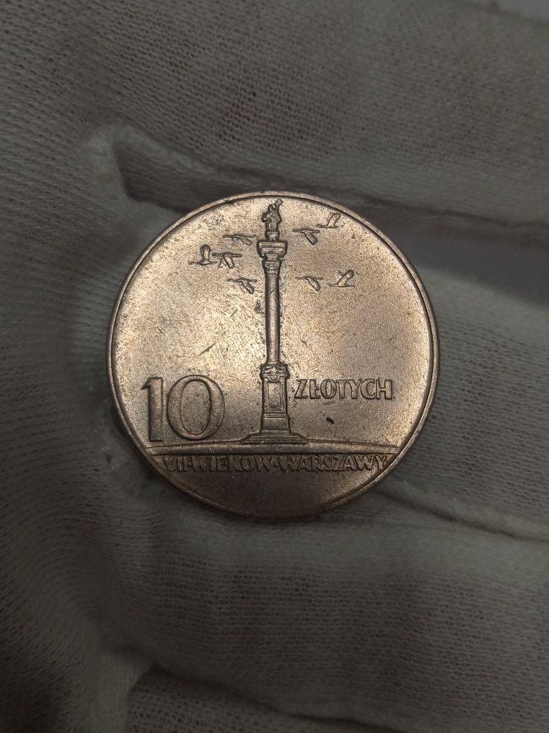 PRL 10 złotych 1966r - mała kolumna +oryginalny holder NBP