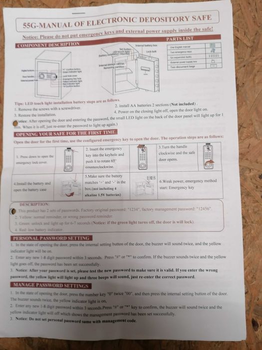 Sejf domowy,Duzy,zamek cyfrowy i manualny.