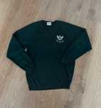 zielony sweter w dekolt w serek