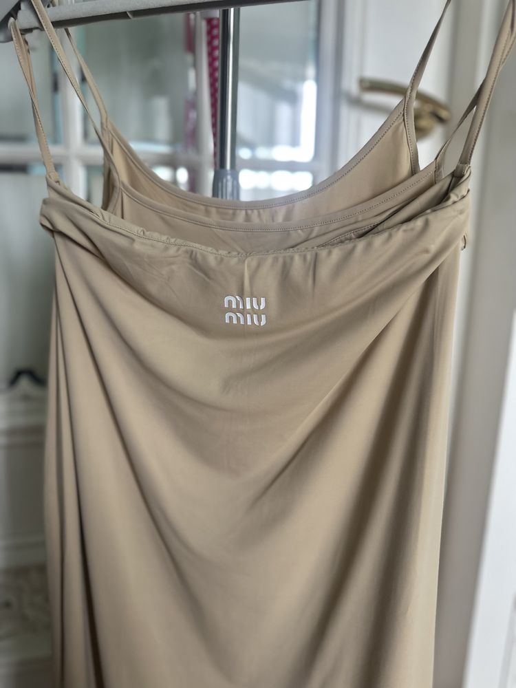 Miu miu костюм майка юбка шелк
