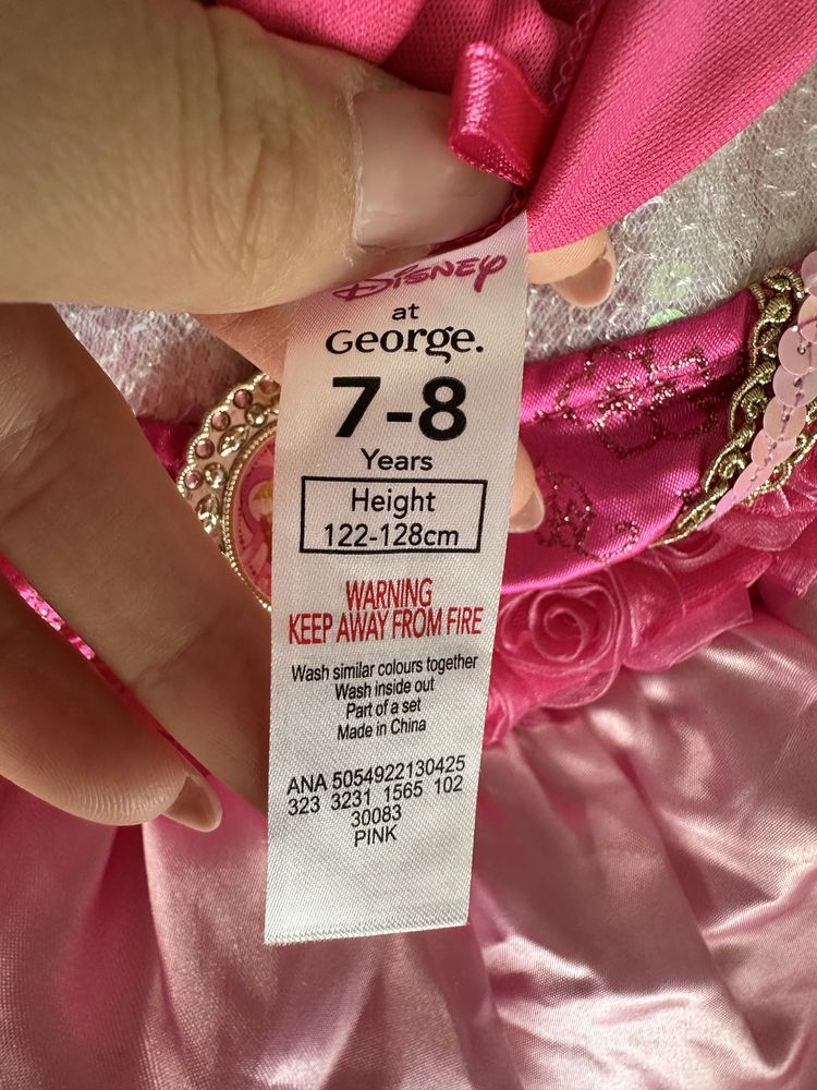 Strój na bal przebierańców śpiąca królewna Aurora Disney 122-128 cm