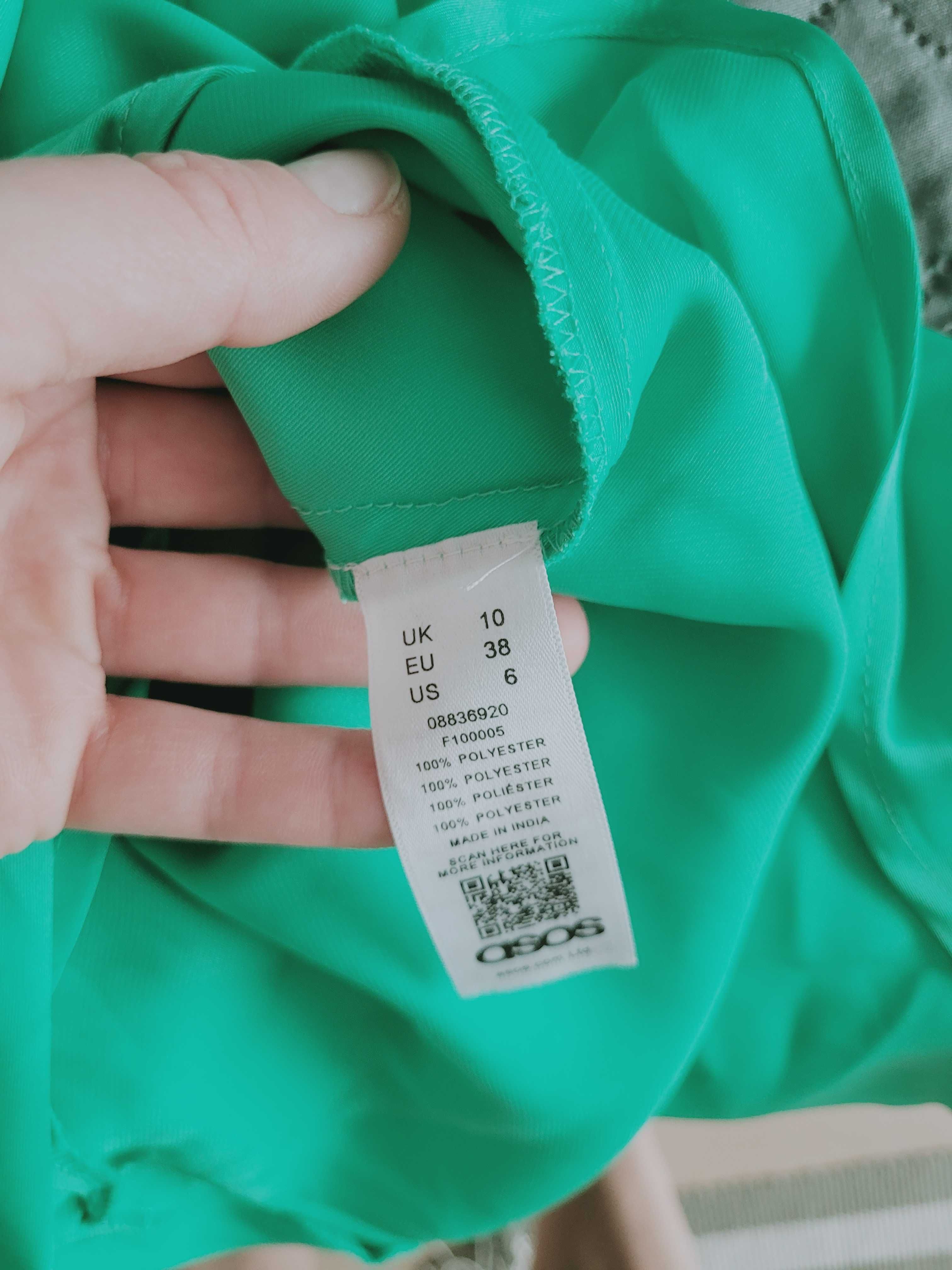 Sukienka midi ASOS 38 M miętowa zielona wesele komunia