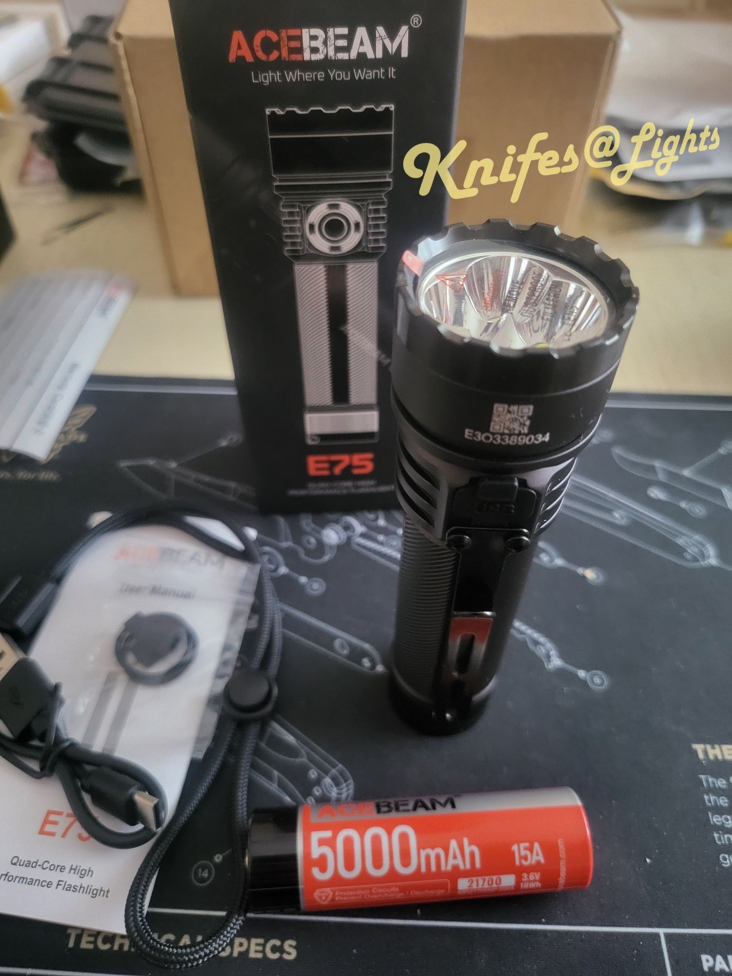 Acebeam E75, НОВИНКА, високопродуктивний EDC ліхтар, 4500 lumens