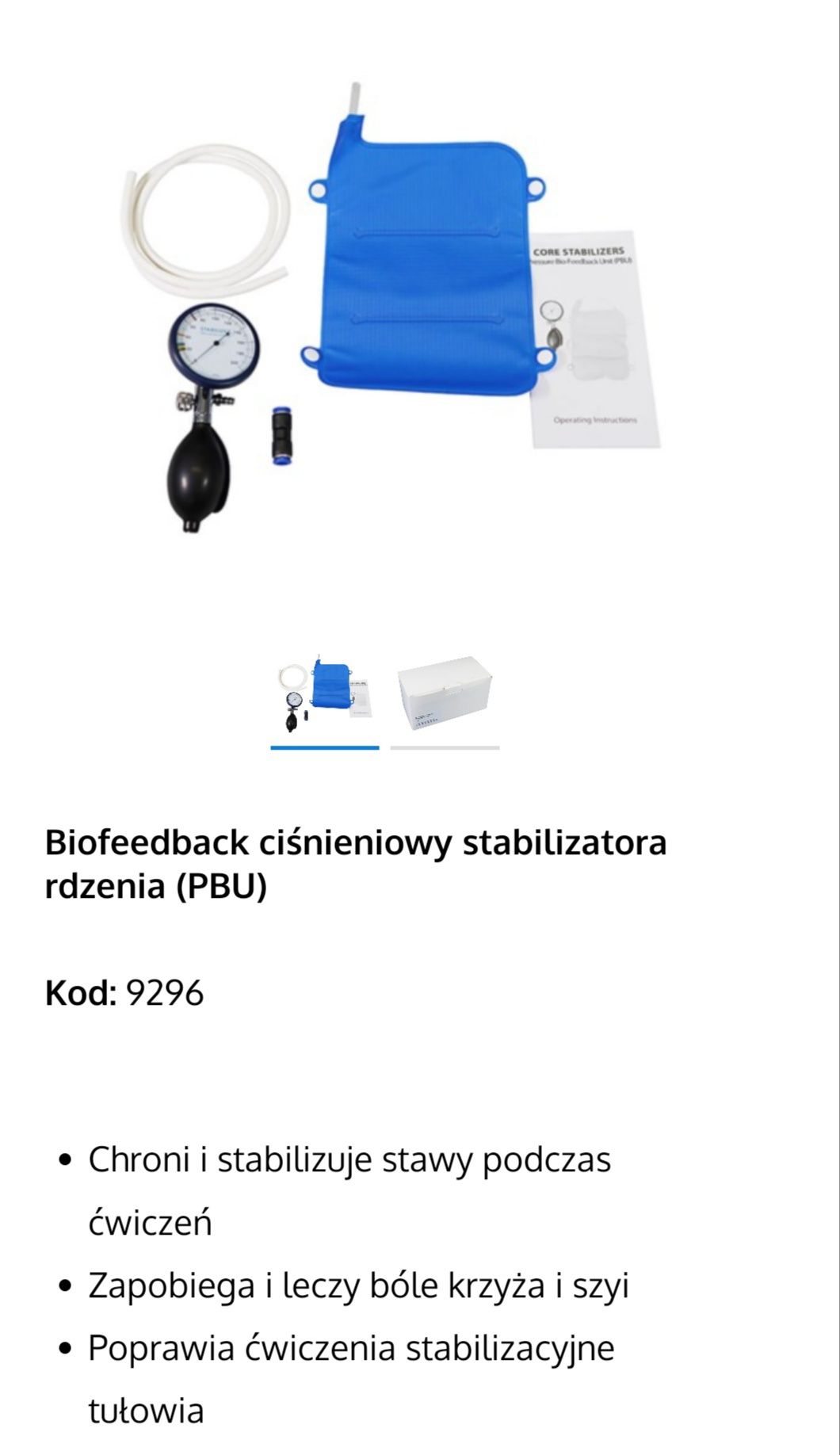 Presure Bio -feedback Ciśnieniowy stabilizator rdzenia   (PB