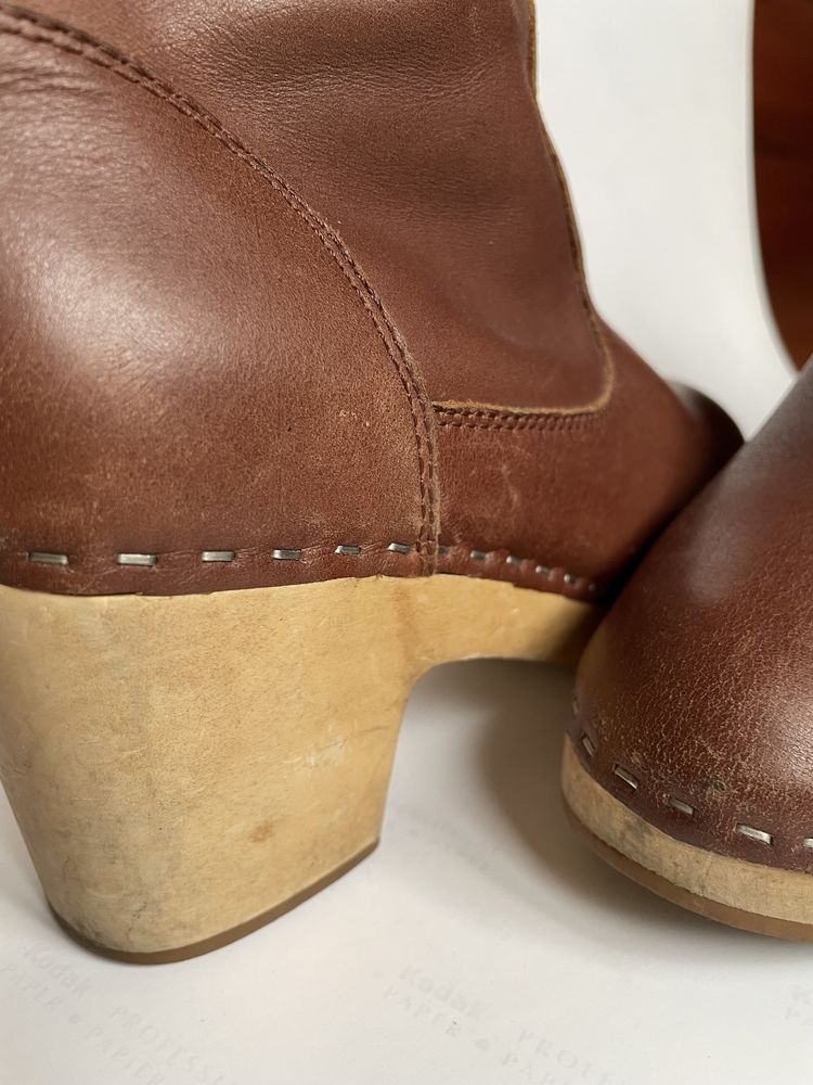 Buty drewniaki skóra n. 37