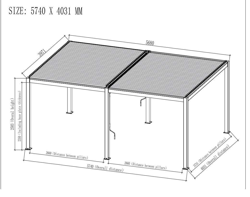Pergola tarasowa antracytowa wolnostojąca - różne rozmiary