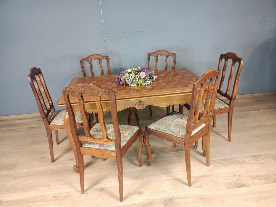 Rozkładany stół Ludwikowski plus 6 krzeseł