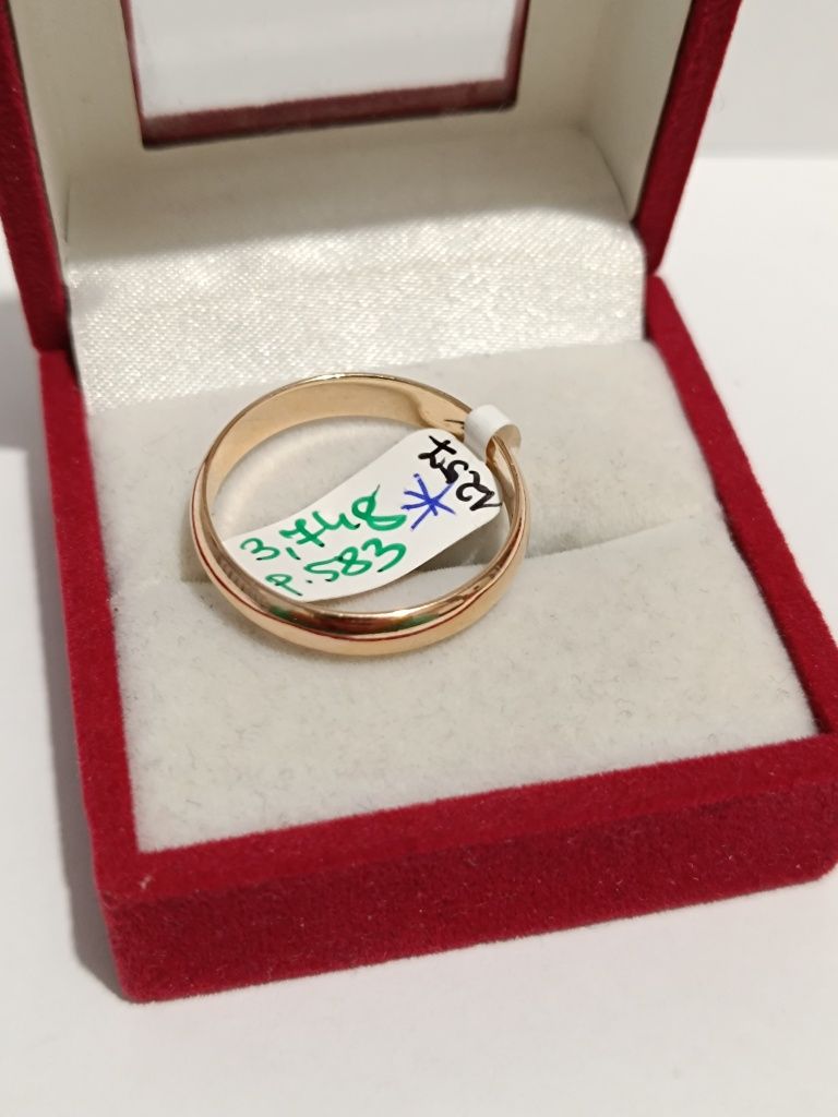 Złota obrączka szerokość 4mm roz.23,5 złoto próby 583