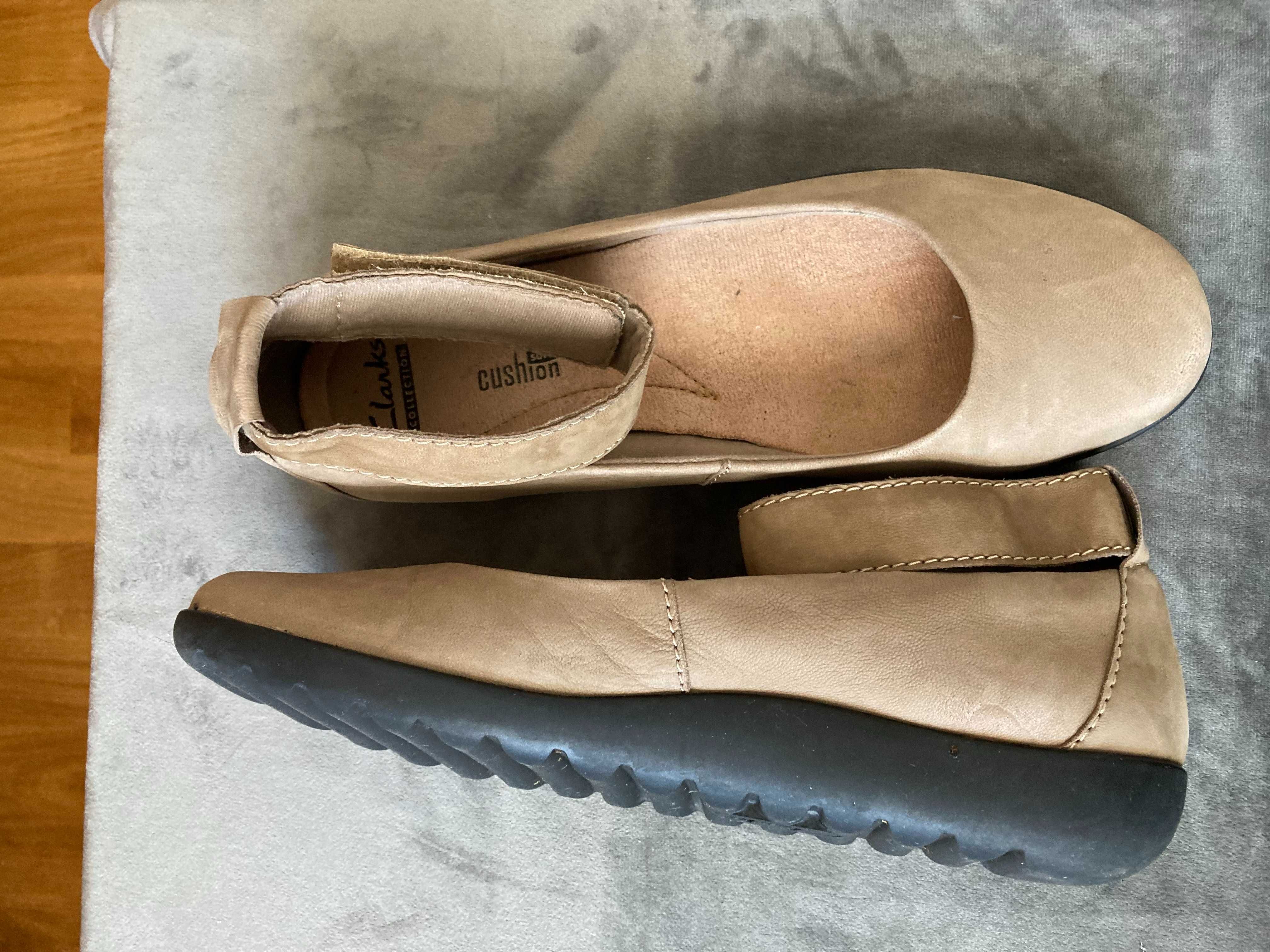 Komfortowe baleriny Clarks Medora Nina - naturalny nubuk – rozm. 40