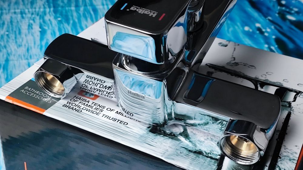 Смеситель, змiшувач для ванны Haiba Kubus 009 Euro 100% латунь