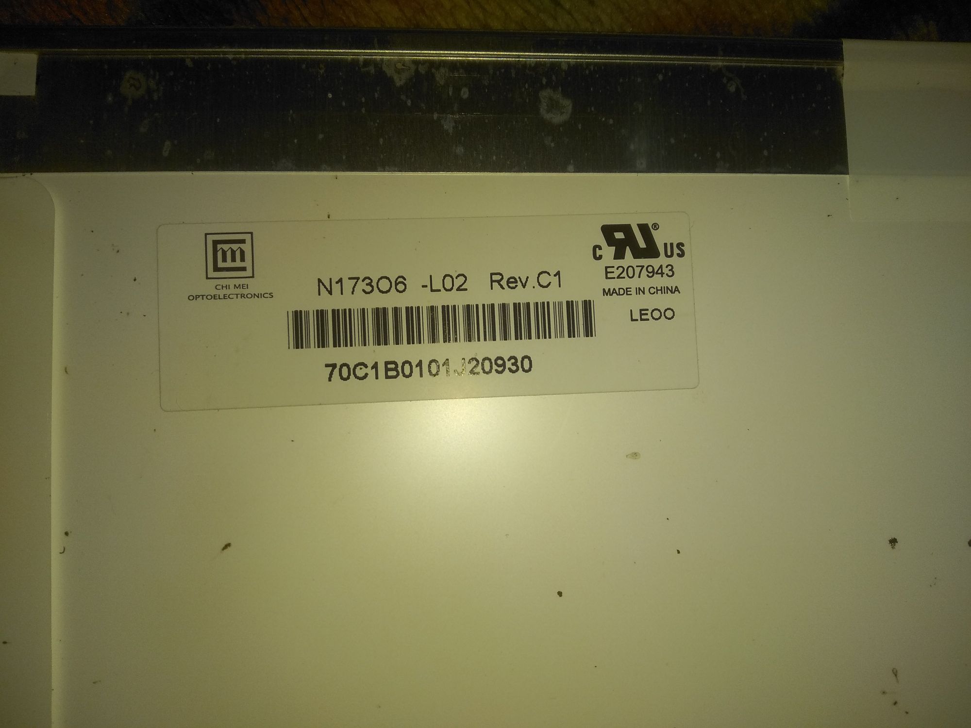 Экран для ноутбука 17.3 N173O6-L02 REV.C1 Chi Mai Innolux