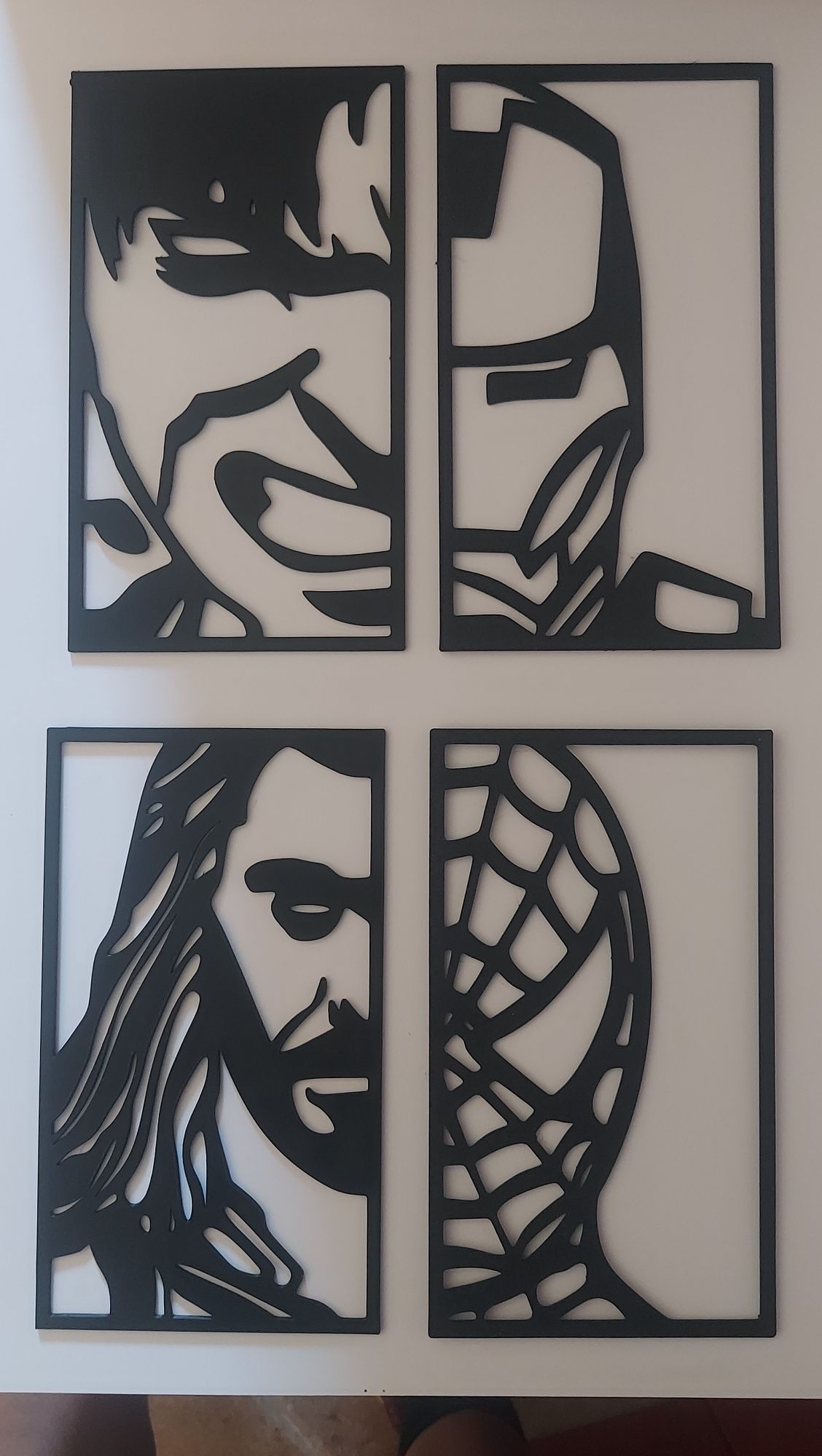 Conjunto 4 quadros Marvel