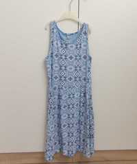 Sukienka dziewczęca 158/164 niebieska we wzorki