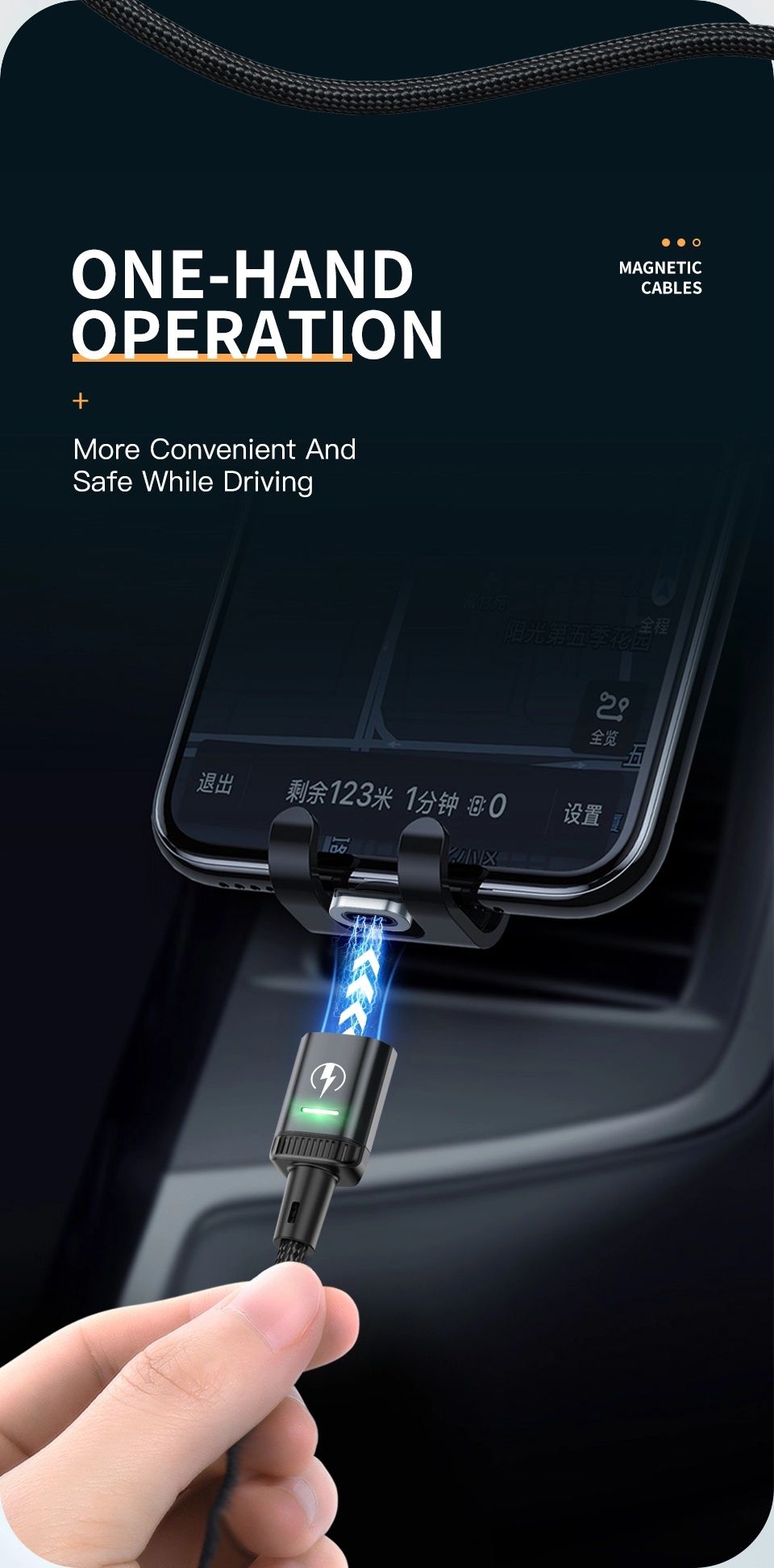 Магнитный кабель Kuulaa быстрая зарядка xiaomi iphone samsung huawei