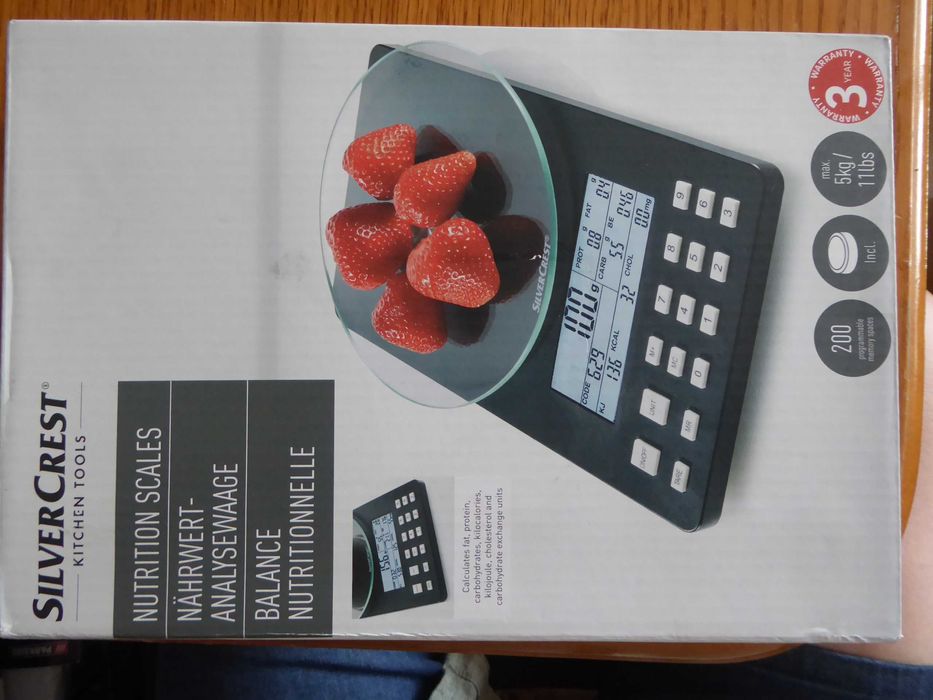 Analityczna waga kuchenna do 5kg z wartościami odżywczymi SILVER CREST