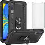 etui do samsung galaxy a7 2018 z szkłem hartowanym czarny wytrzymały