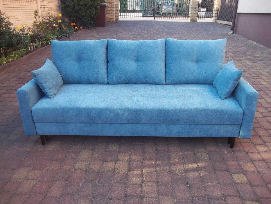 Kanapa na nogach drewnianych-styl skandynawski/sprężyny bonell