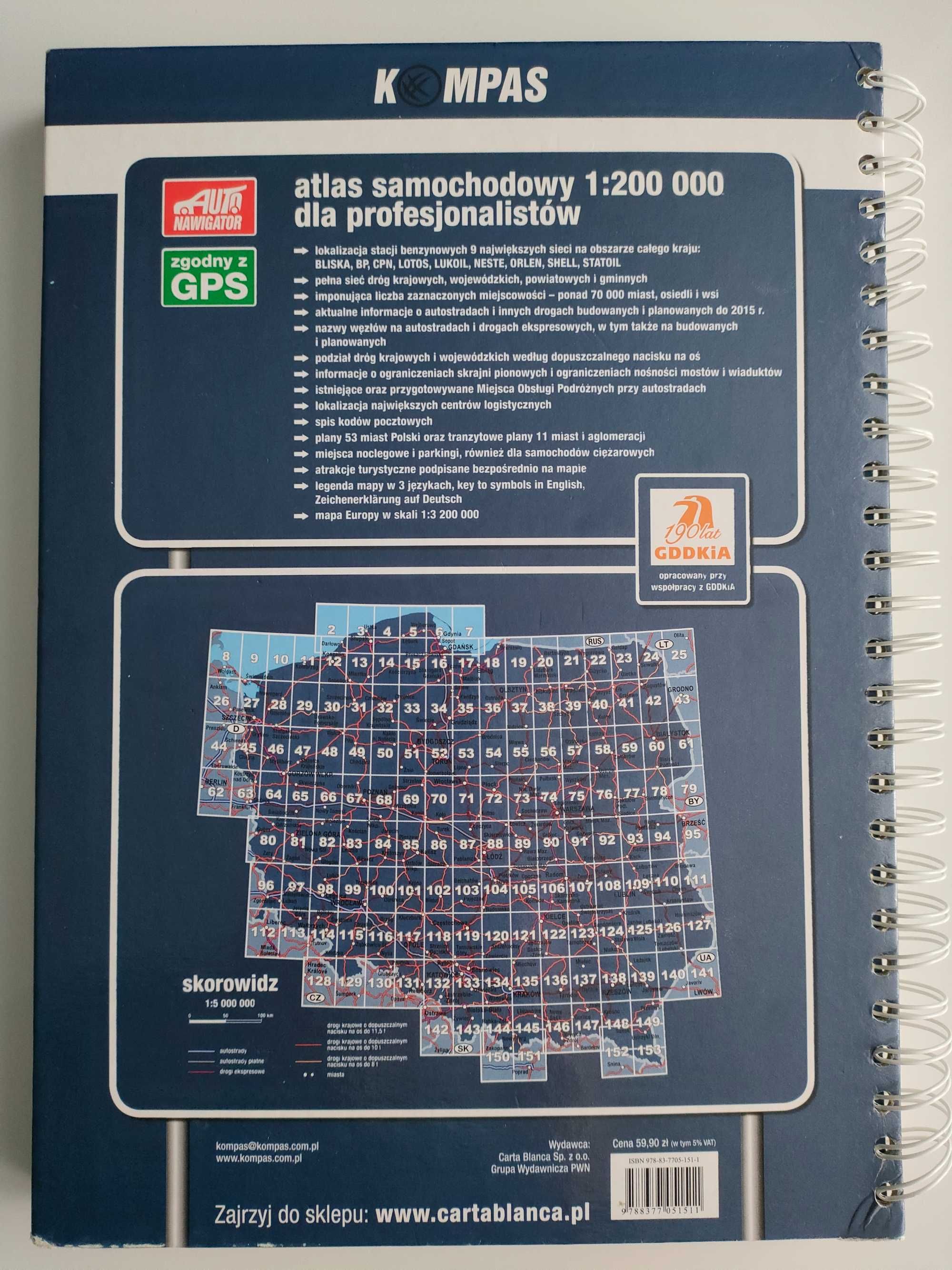 Mapa Polski atlas samochodowy drogowy  dla profesjonalistów 2012