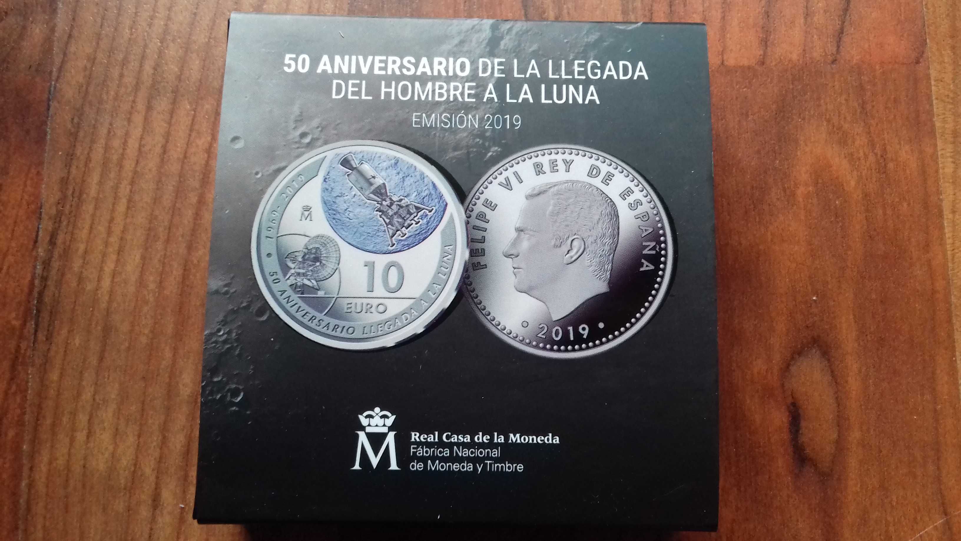 Moeda 10€ Espanha "50° Aniv. Chegada Homem à Lua