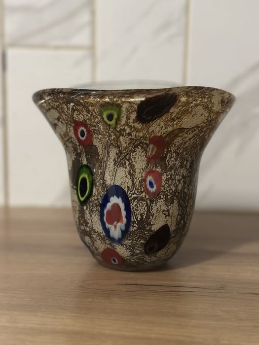 Кашпо ваза Львівське кольорове гутне скло