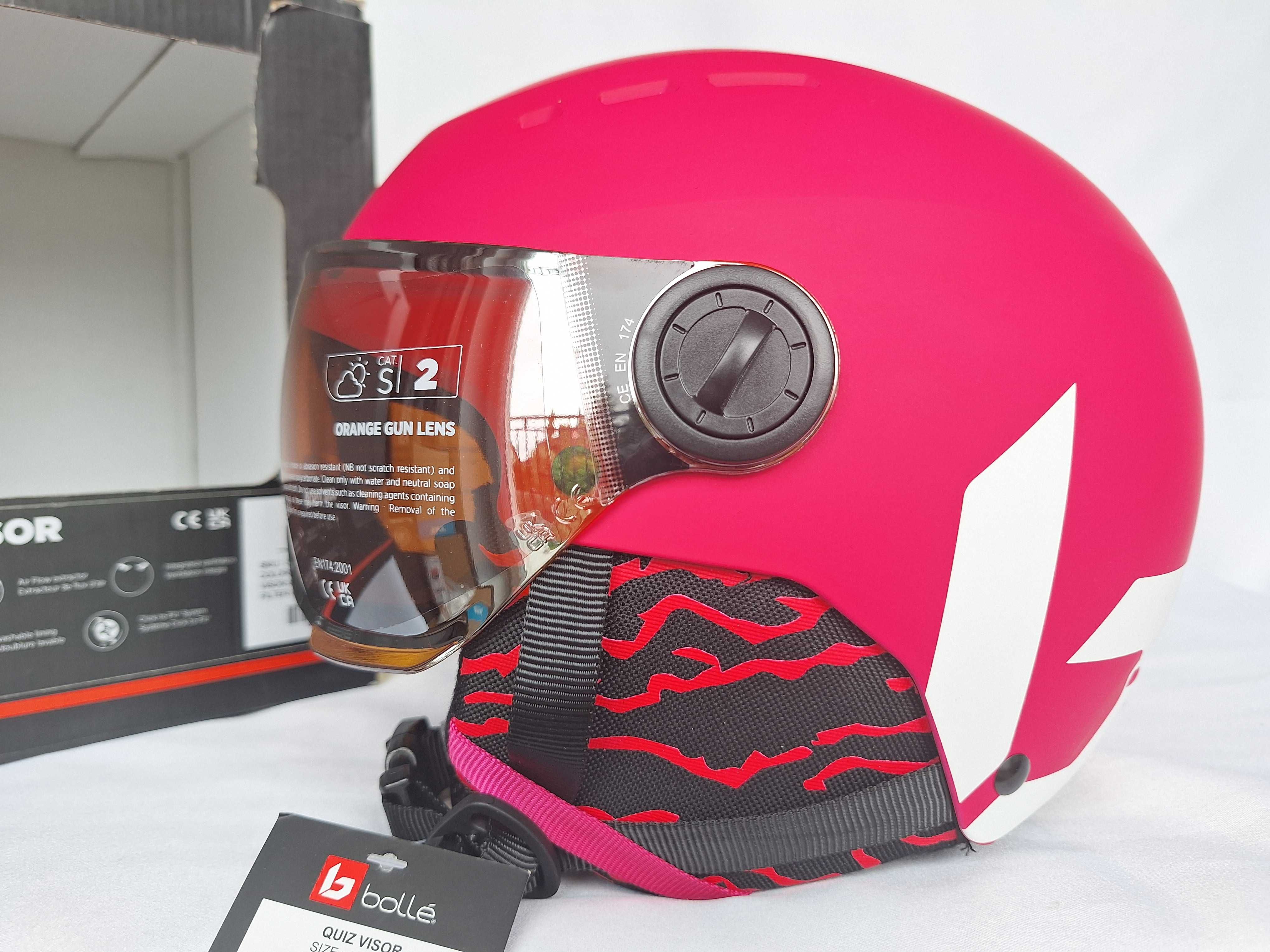 Kask dziecięcy narciarski Bolle Quiz Visor Hot Pink Matte XS 49-52cm