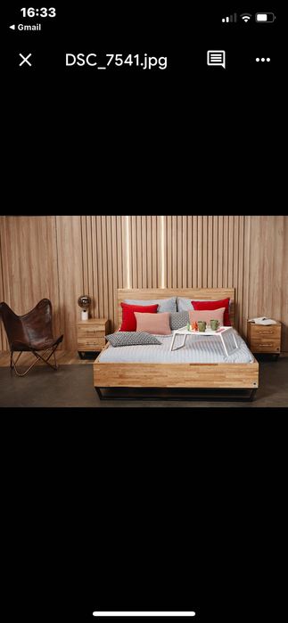 Łóżko Dębowe w stylu Industrialnym LOFT