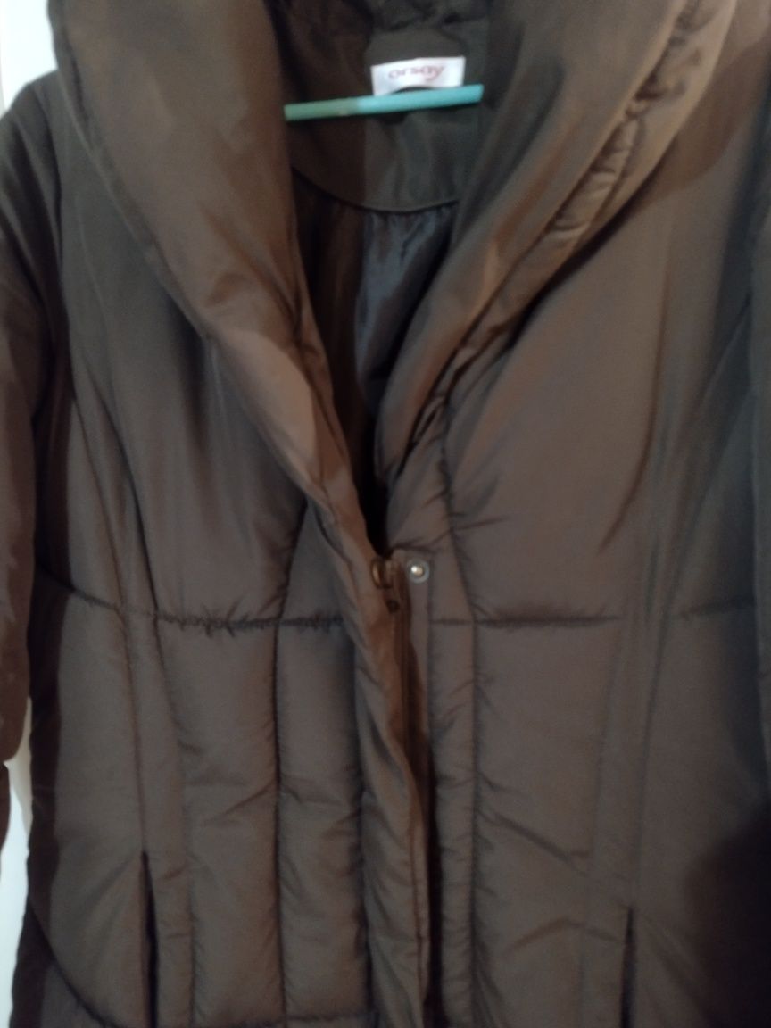 Brązowa dłuższą kurtka damska ORSAY