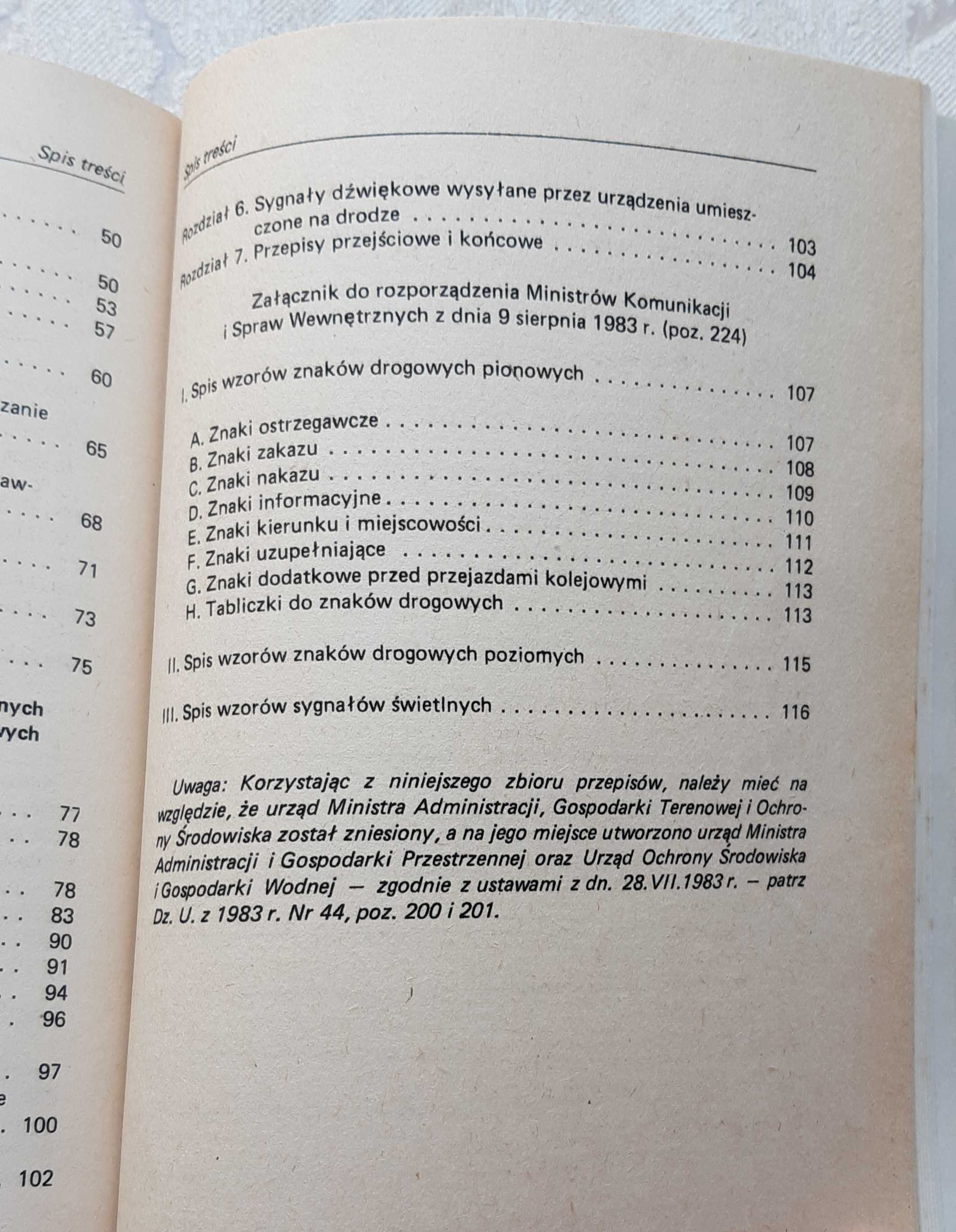 Książka "Prawo o ruchu drogowym kodeks drogowy 1984"