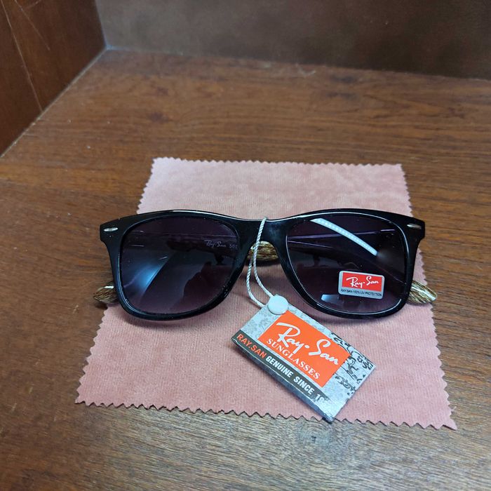 Сонцезахисні окуляри RaiSun класичної форми wayfarer, дужки під дерево