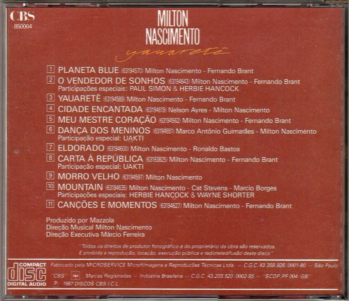 CD Milton Nascimento - Yauaretê