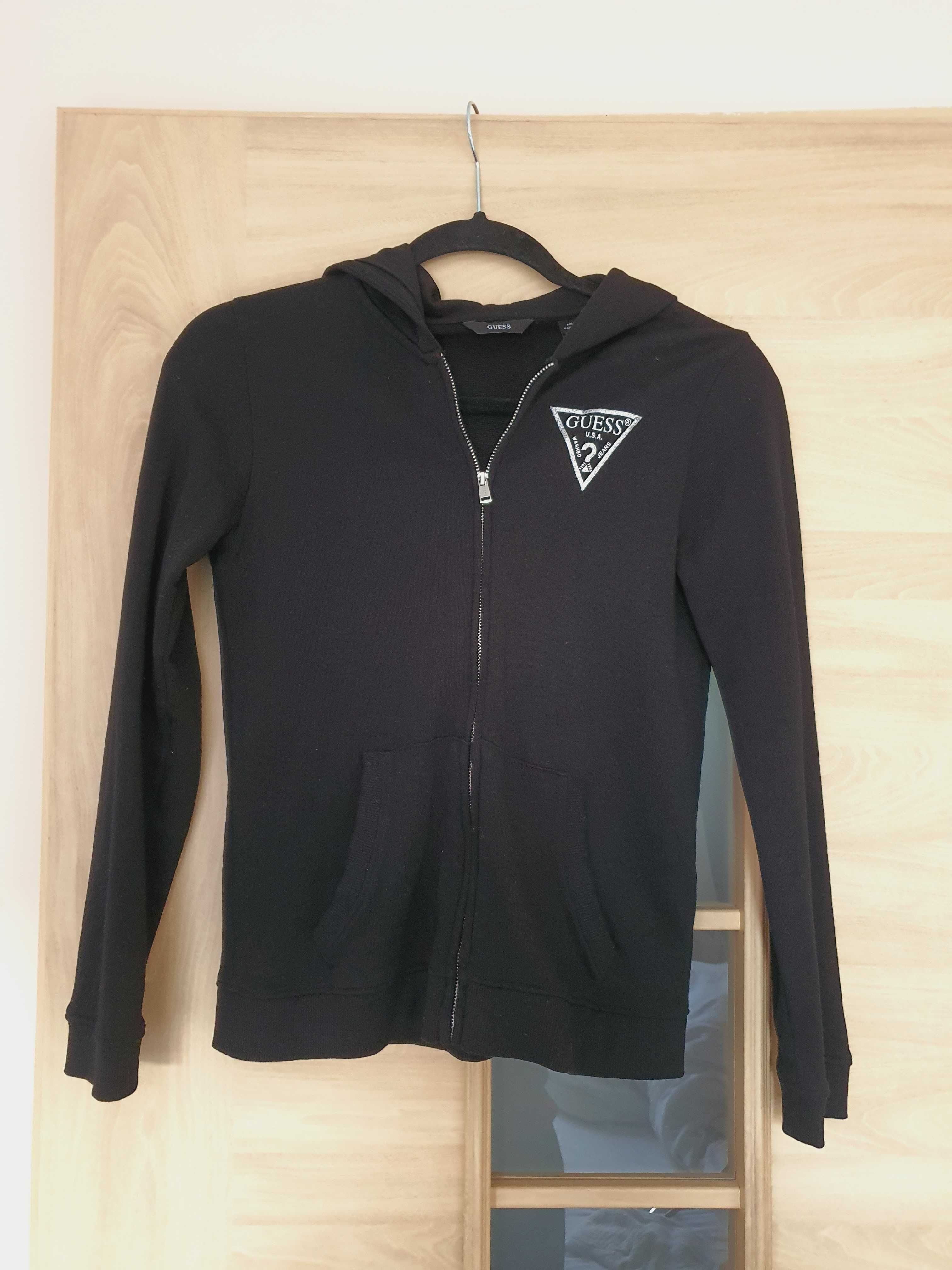 GUESS – Rozpinana Bluza z Kapturem Oryginał – Czarny – 118-175 cm