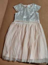 Sukienka elegancka z cekinami dla dziewczynki 122