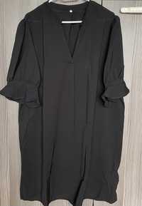 Elegancka sukienka XXL czarna sukienka na chrzest urodziny komunię