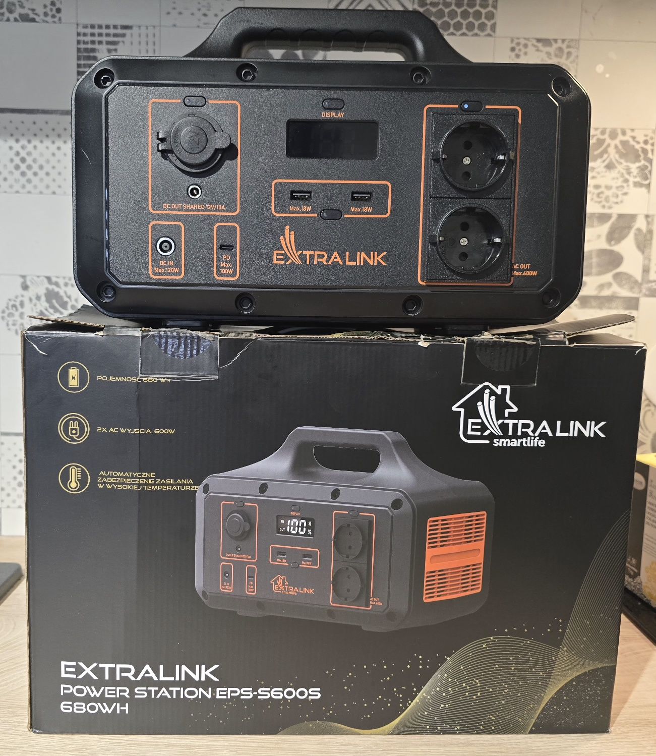 Stacja zasilania EXTRALINK EPS-S600S 680 Wh Li-Ion Bank energii