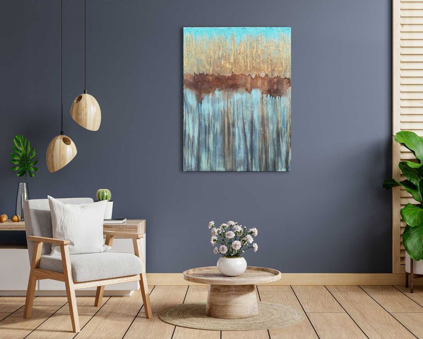 Obraz ręcznie malowany Abstrakcja "Złoto Ziemi"