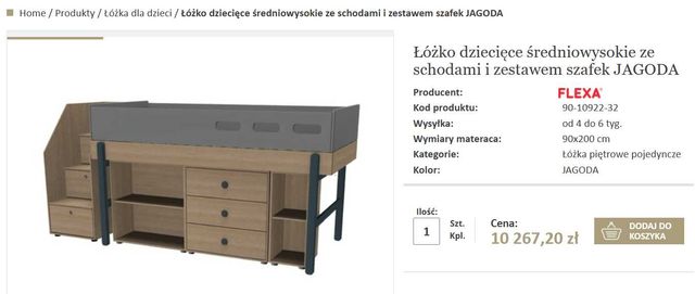 Łóżko 80 x 160 z szufladami, ogromna pojemnosc!