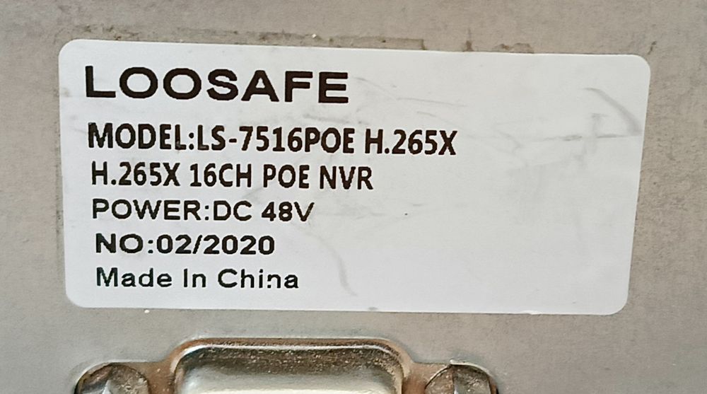 Відеореєстратор Loosafe ls-7516poe Full HD 1080P CCTV NVR 16CH NVR