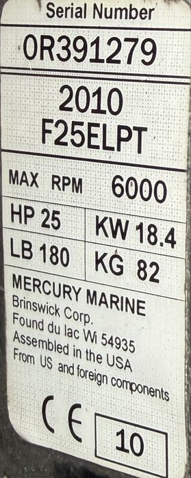 Silnik Mercury 25 ELPT z power trim