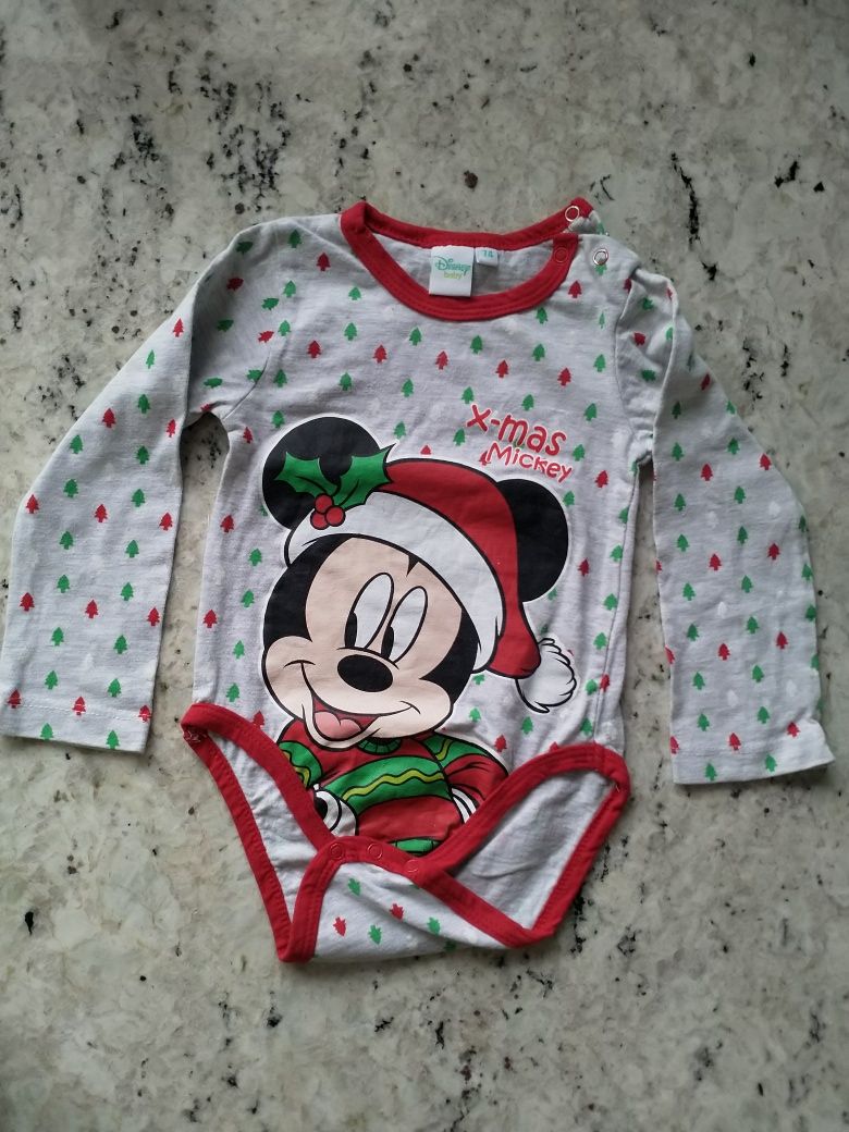 Body świąteczne gwiazdka święta mikołajki Myszka Mickey Disney Baby 74